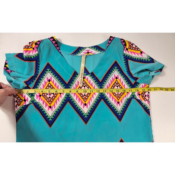 Uncle frank small S Easter egg bright stripes short sleeve midi shift dress - Picture 6 of 7